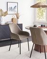 Set di 2 sedie da pranzo LOVERNA Velluto a coste Beige