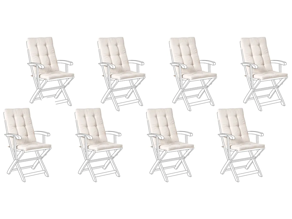 Set of 8 Back/Seat Cushions MAUI PREMIUM Light Beige_992670