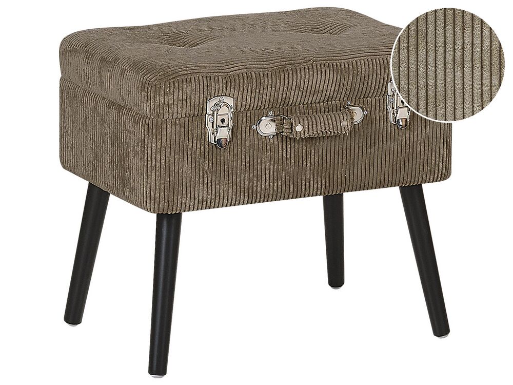 Hocker mit Stauraum MALLARD Cord Hellbraun