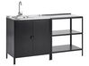 2 Piece Outdoor Kitchen Island and Cabinet Set with Sink Black VILAMA_872528