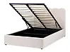 Ottoman Bed NANTERRE Fabric Light Beige 120 x 200 cm (EU Small Double)