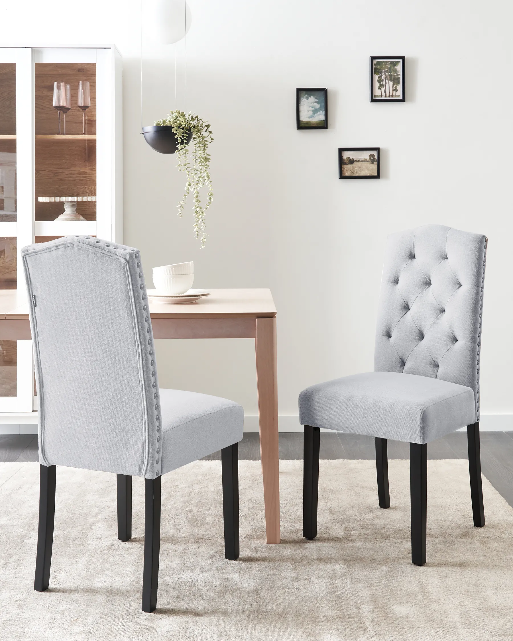 Set of 2 Dining Chairs SHIRLEY Fabric Grey_970159