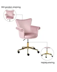 Skrivebordsstol VELENCIA Velour Pastellrosa_1065148