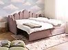 Trundle Bed Velvet POLIGNAC 90 x 200 cm (EU Single) Pastel Pink