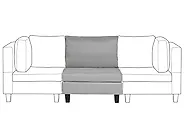 1-Seat Section FEVIK Fabric Light Grey_1177440