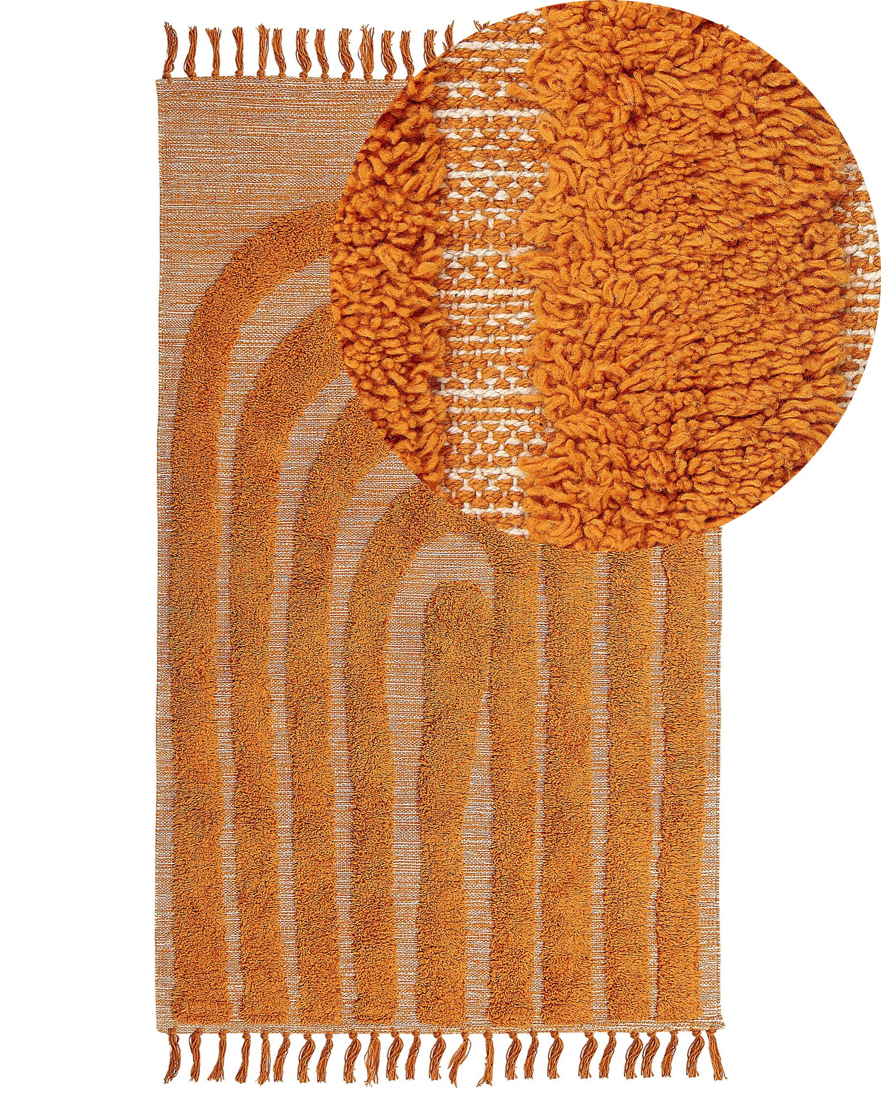 Vlněný koberec 80 x 150 cm oranžový HAKKARI_837828