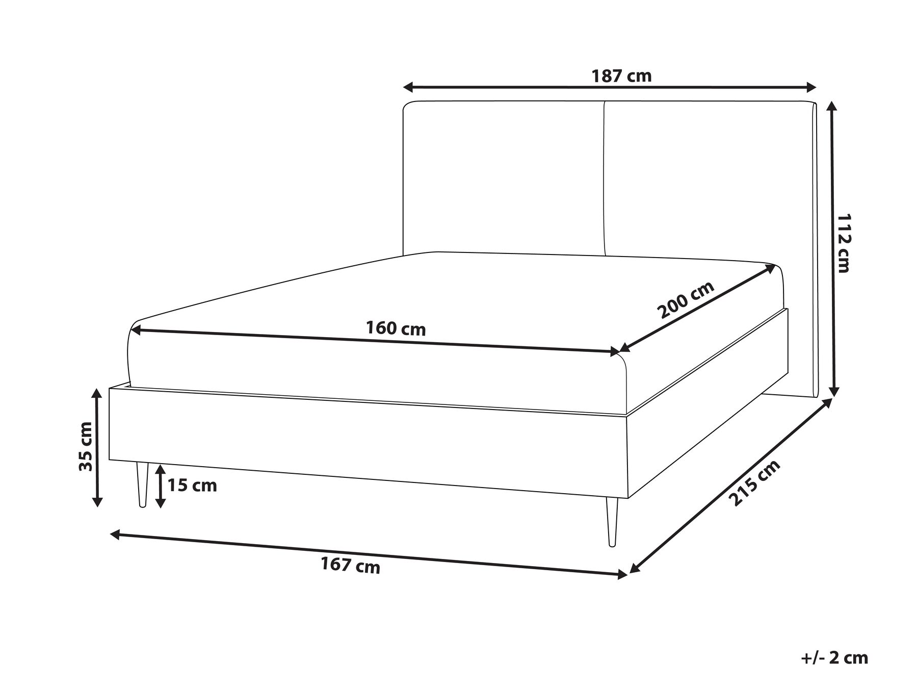Fabric EU King Size Bed Dark Grey IZERNORE_863268 Fabric EU King Size Bed Dark Grey IZERNORE_863268