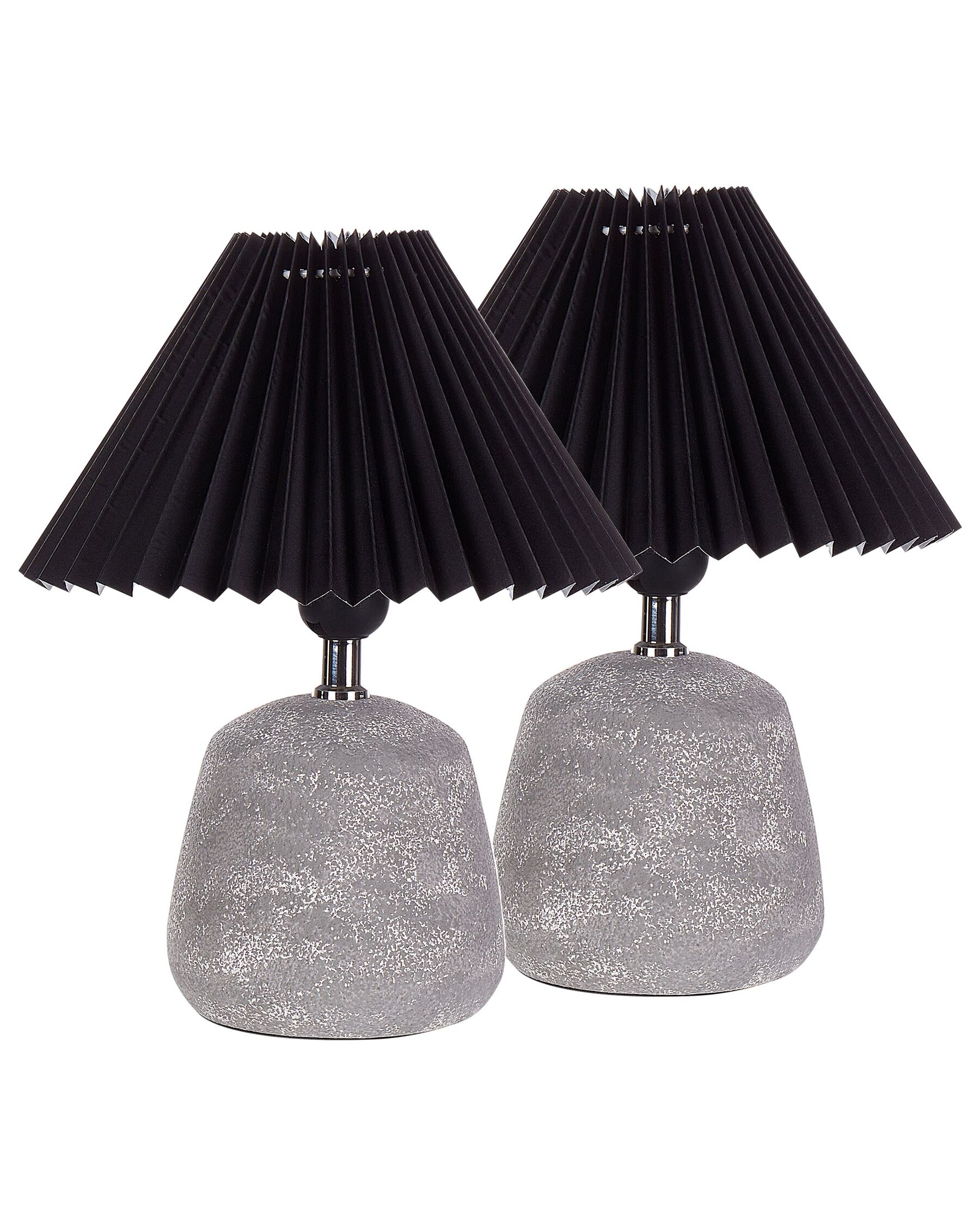 Sada 2 keramických stolních lamp šedé/černé ZEYI_898139