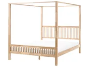Four Poster Bed Wood HARFLEUR 180 x 200 cm (EU Super King) Light Brown_1023283