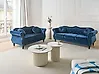 Living Room Set 5 Seater SKIEN Velvet Navy Blue