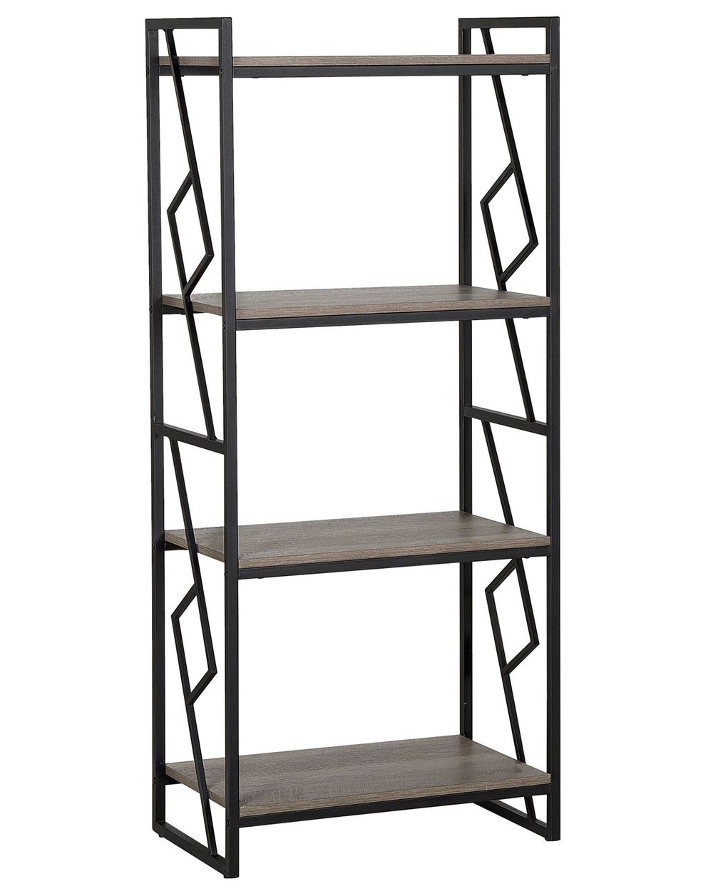 Bücherregal mit 4 Ebenen FORRES 143 cm Braun / Schwarz