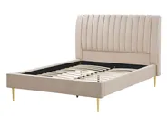 Bett mit Lattenrost Samtstoff MARVILLE 140 x 200 cm Beige_835969