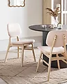 Set of 2 Dining Chairs ELAINE Boucle Light Brown/ Beige