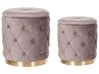 Pouf mit Stauraum Samtstoff taupe 2er Set PUEBLO_881662