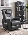 Silla mecedora reclinable REA giratoria Piel sintética Negro