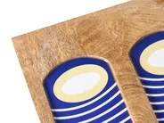 Decoração de parede Rosto JIMETA 40 cm Madeira de mangueira Azul_1038594
