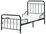 Letto per bambini allungabile Metallo ANAIS 90 x 200 cm Nero_1033448