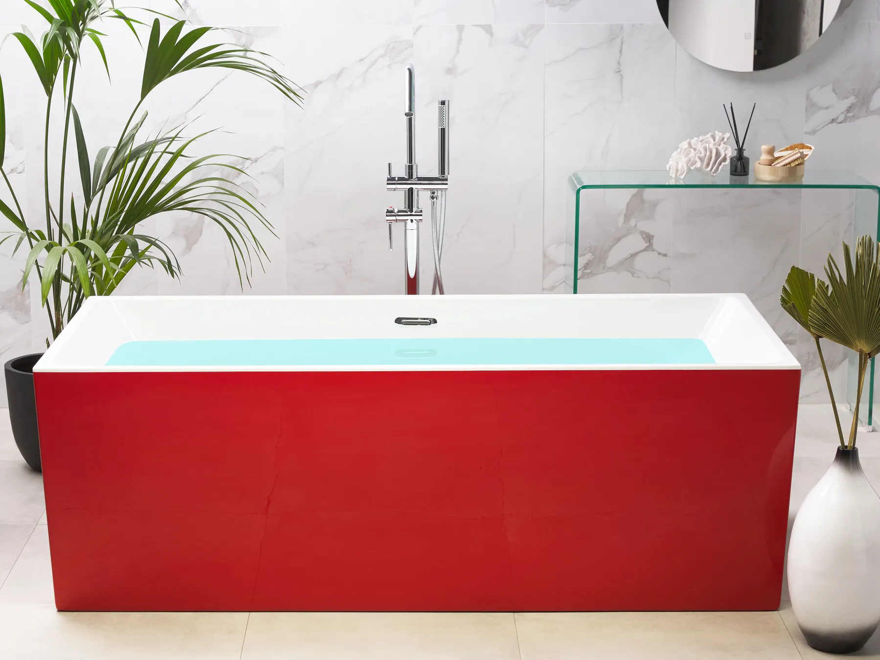 Freestanding Bathtub RIOS 1700 x 800 mm Red_814939