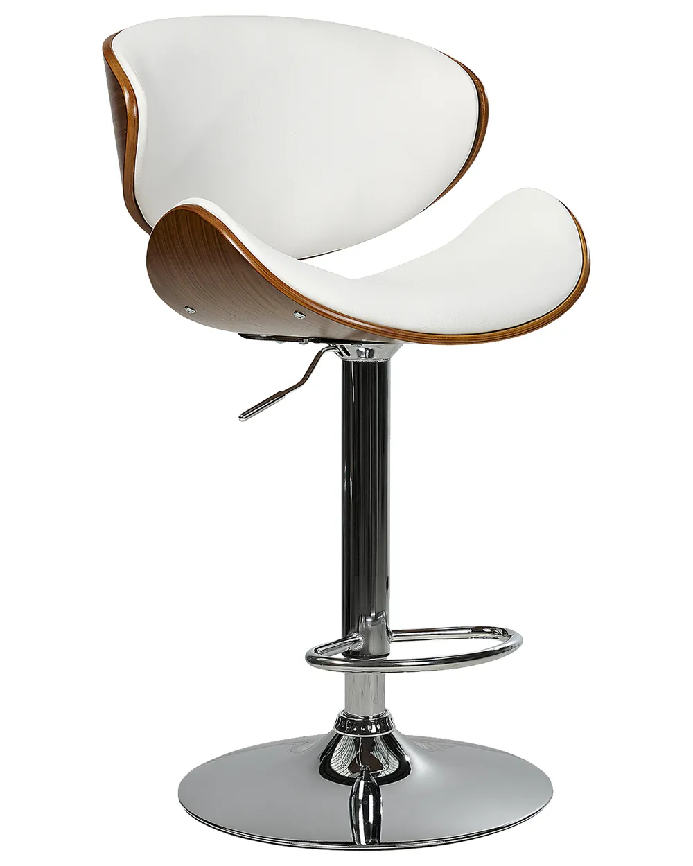 Set of 2 Bar Chairs ROTTERDAM Swivel Faux Leather White_953035