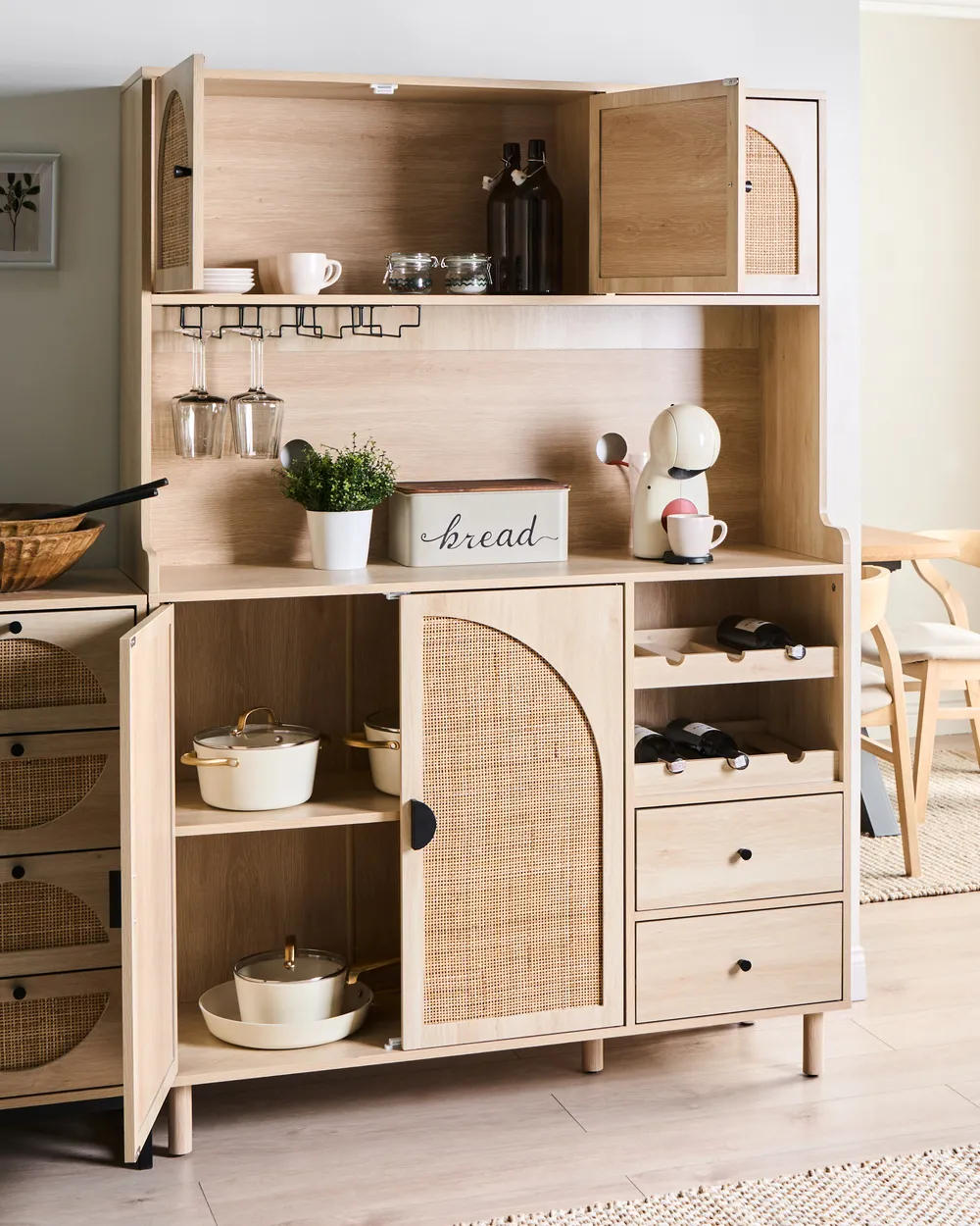 Kitchen Hutch CAMPBELLTON 120 cm Light Brown_998751