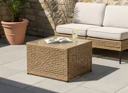 Garden Coffee Table OMEGANA 66 cm 66 cm PE Rattan Beige_1040433