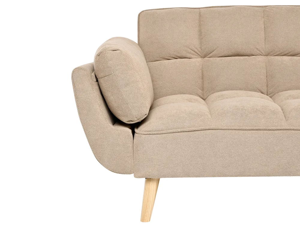 Sofa Bed 3 Seater ASBY Fabric Light Brown_1079500
