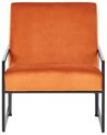 Fauteuil en velours orange DELARY_934736