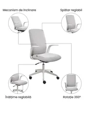 Scaun ergonomic CAPTAIN Gri deschis_1073365