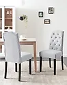 Set of 2 Dining Chairs SHIRLEY Fabric Grey