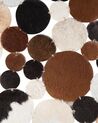 Round Cowhide Area Rug ⌀ 140 cm Brown Multicolour SORGUN_493141