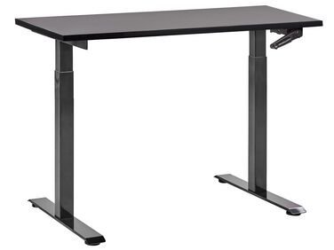 Fekete manuálisan állítható íróasztal 120 x 72 cm DESTINES
