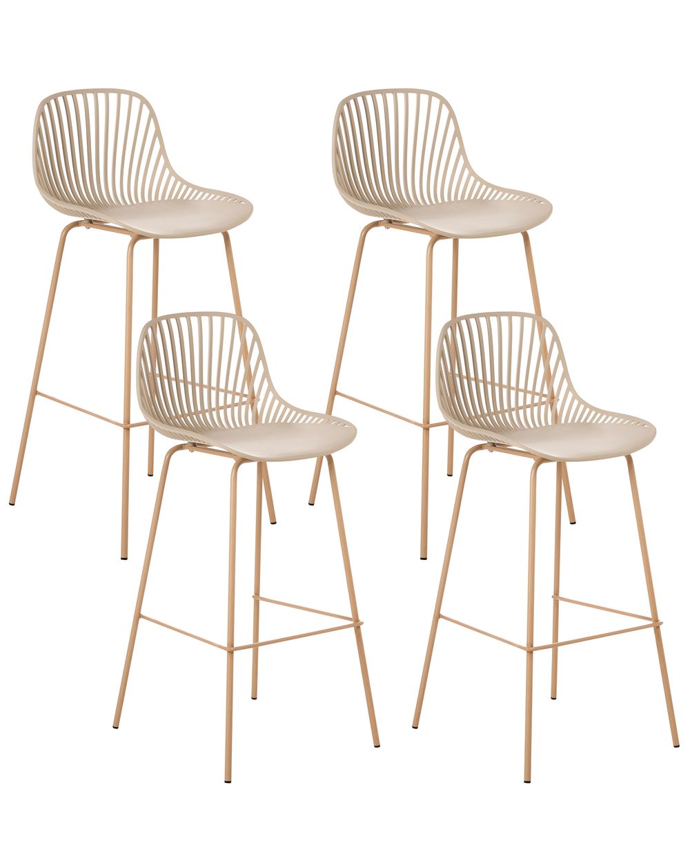 Set mit 4 Barstühlen KLEVE Beige