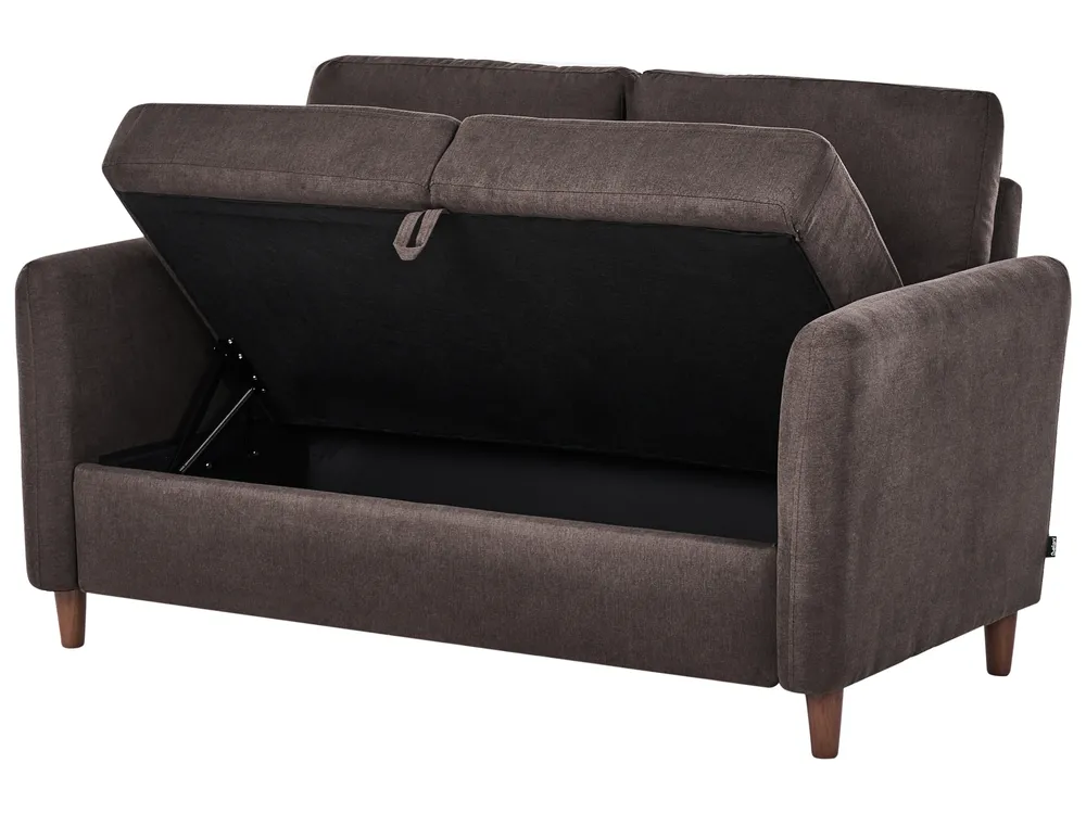 Living Room Set 5 Seater MARE Fabric Dark Brown_1100159