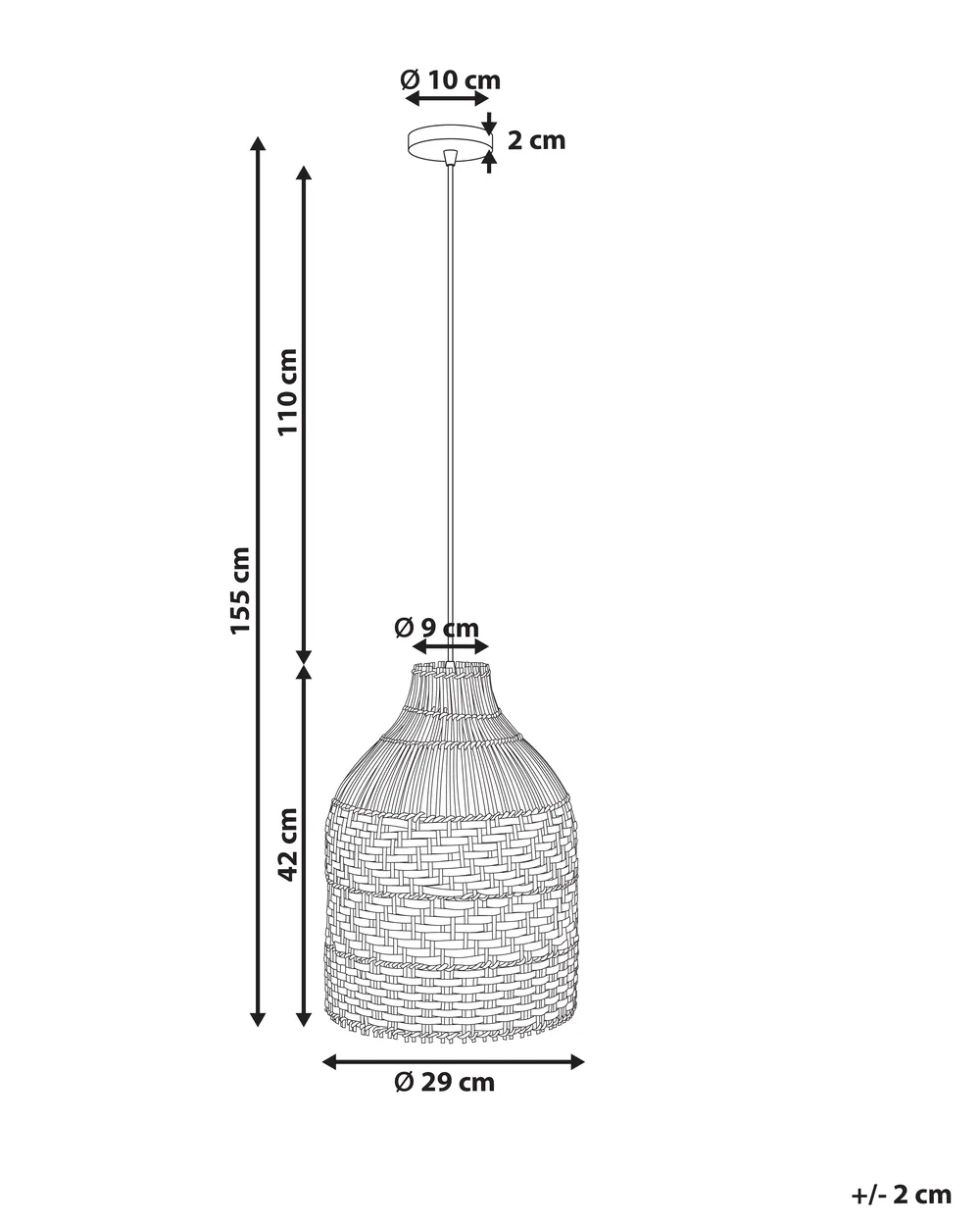 Lampadario TURABO Rattan Nero/Bianco_995732