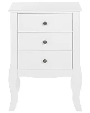 3 Drawer Bedside Table LANE White_800421