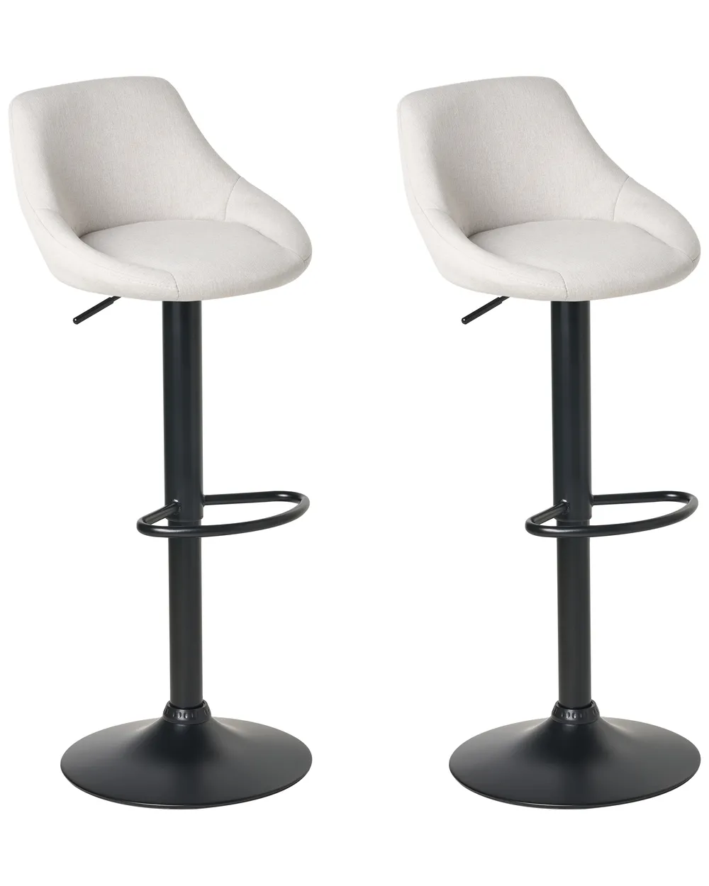 Beliani Set 2 Sgabelli Da Bar In Plastica Bianca – Moderni, Altezza 99 Cm, Seduta 36x40 Cm, Portata 150 Kg - 2