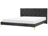 Cama de casal em veludo preto 180 x 200 cm LIMOUX_867229