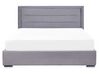 Sametová postel s úložným prostorem 160 x 200 cm tmavě šedá ROUEN_843808