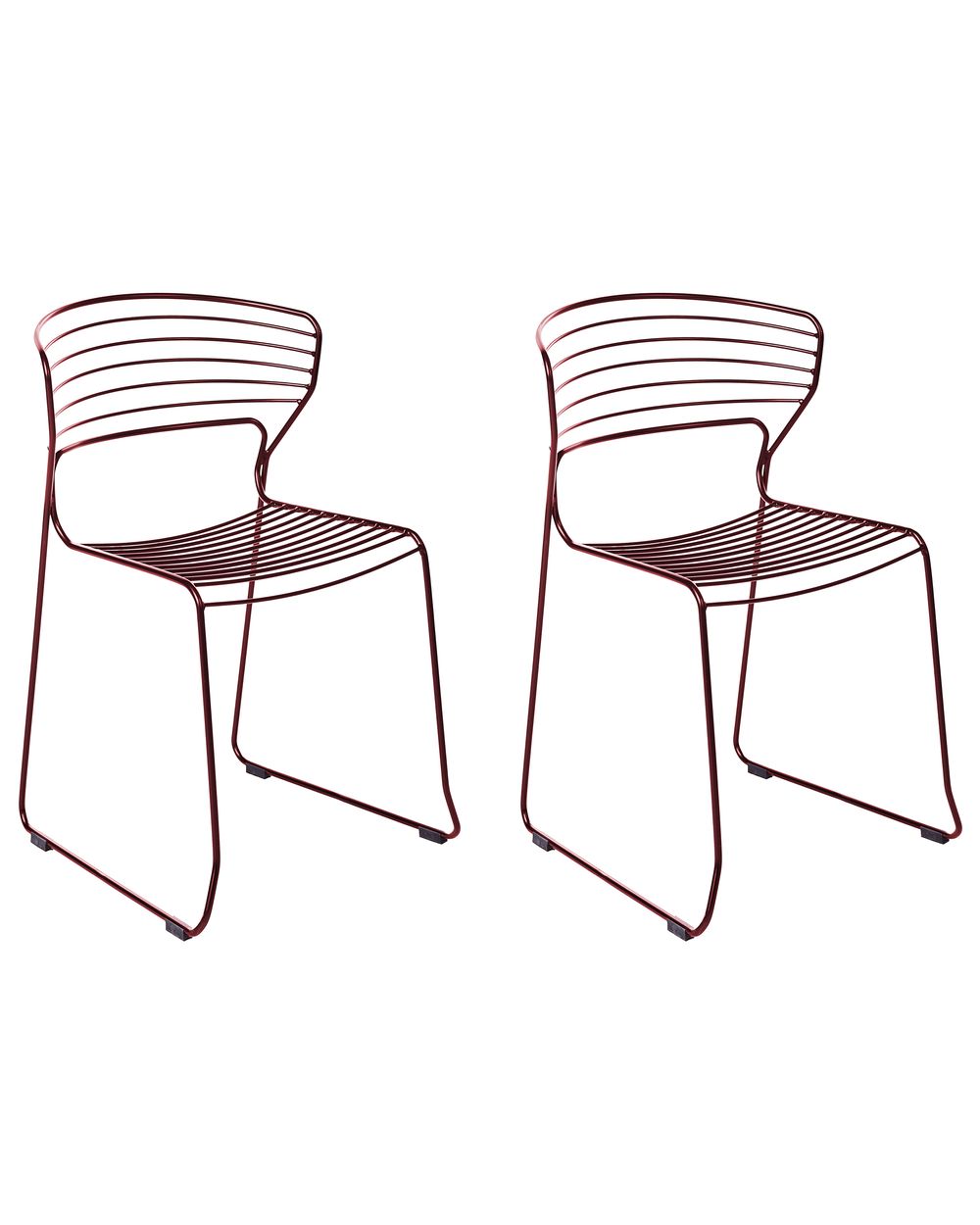 Set de 2 scaune de grădină PISTOIA Metal Roșu