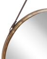 Metalowe okrągłe lustro ścienne na pasku ø 60 cm złote AUTUN_807519