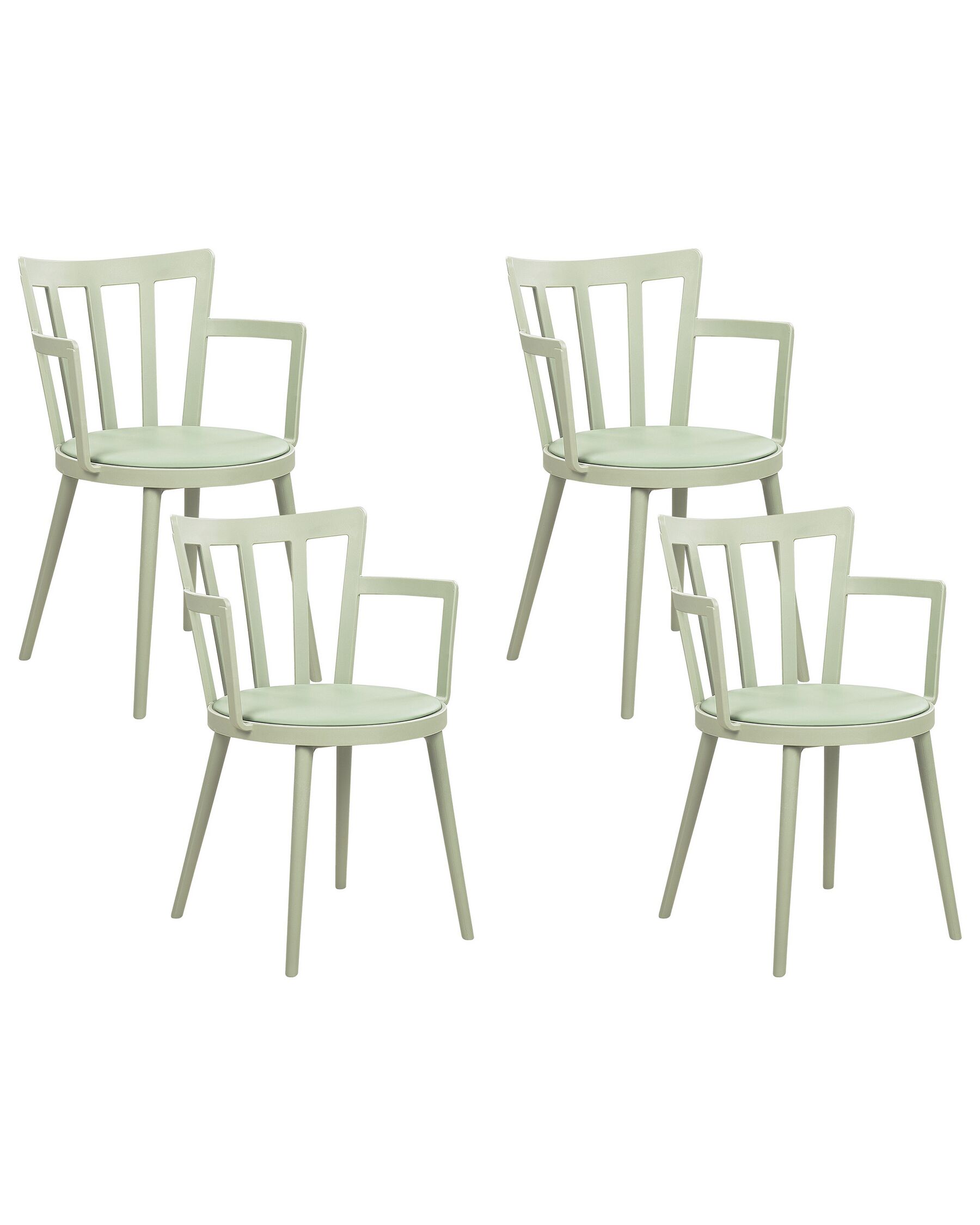 Set of 4 Plastic Dining Chairs Green MORILL_876310