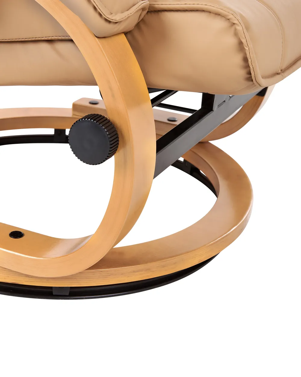 Massage Chair MAJESTIC with Footstool Faux Leather Light Brown_963671
