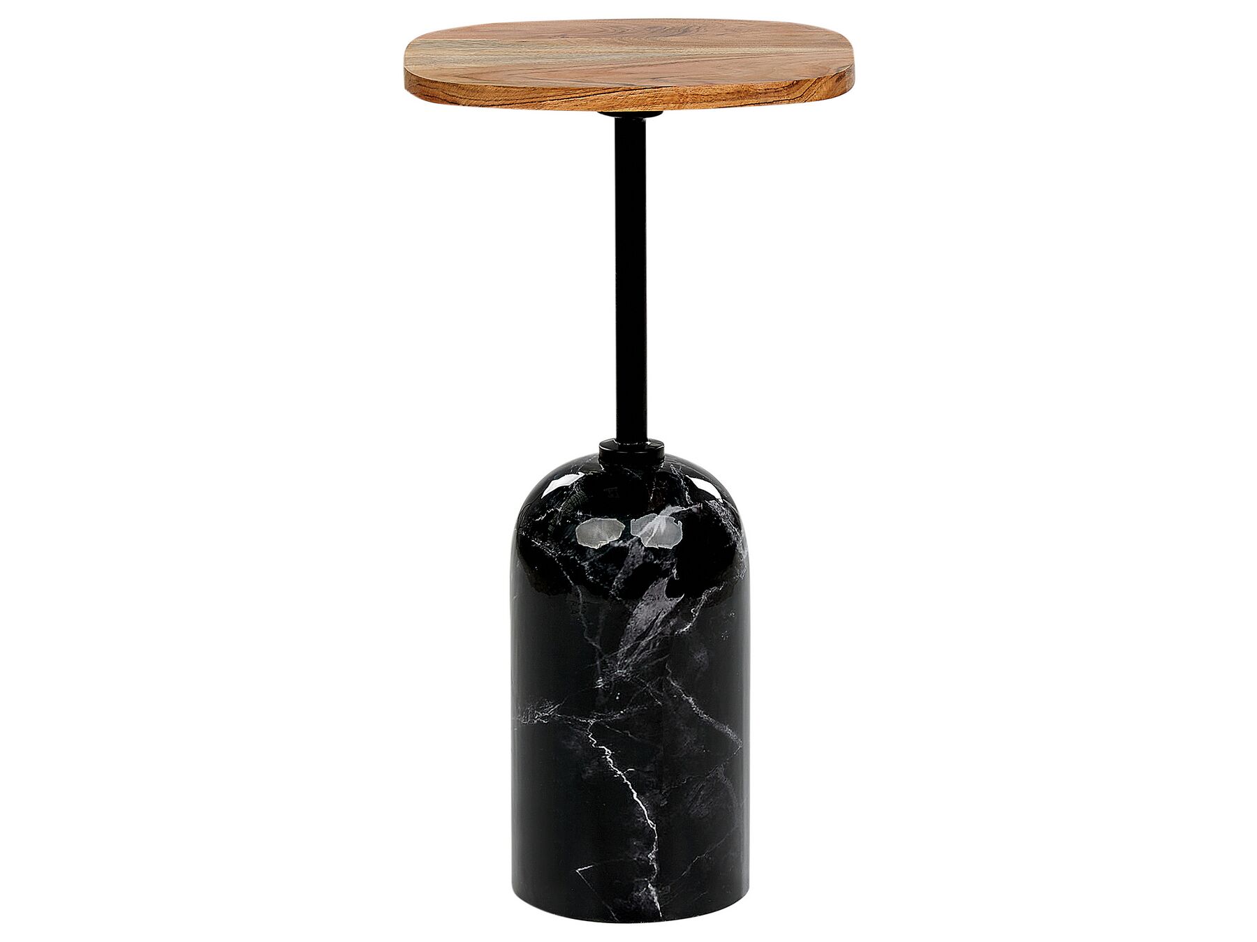 Metal Side Table Light Wood and Black OASIS_912799