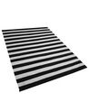 Outdoor Teppich schwarz-weiß 160 x 230 cm Streifenmuster Kurzflor TAVAS_714860