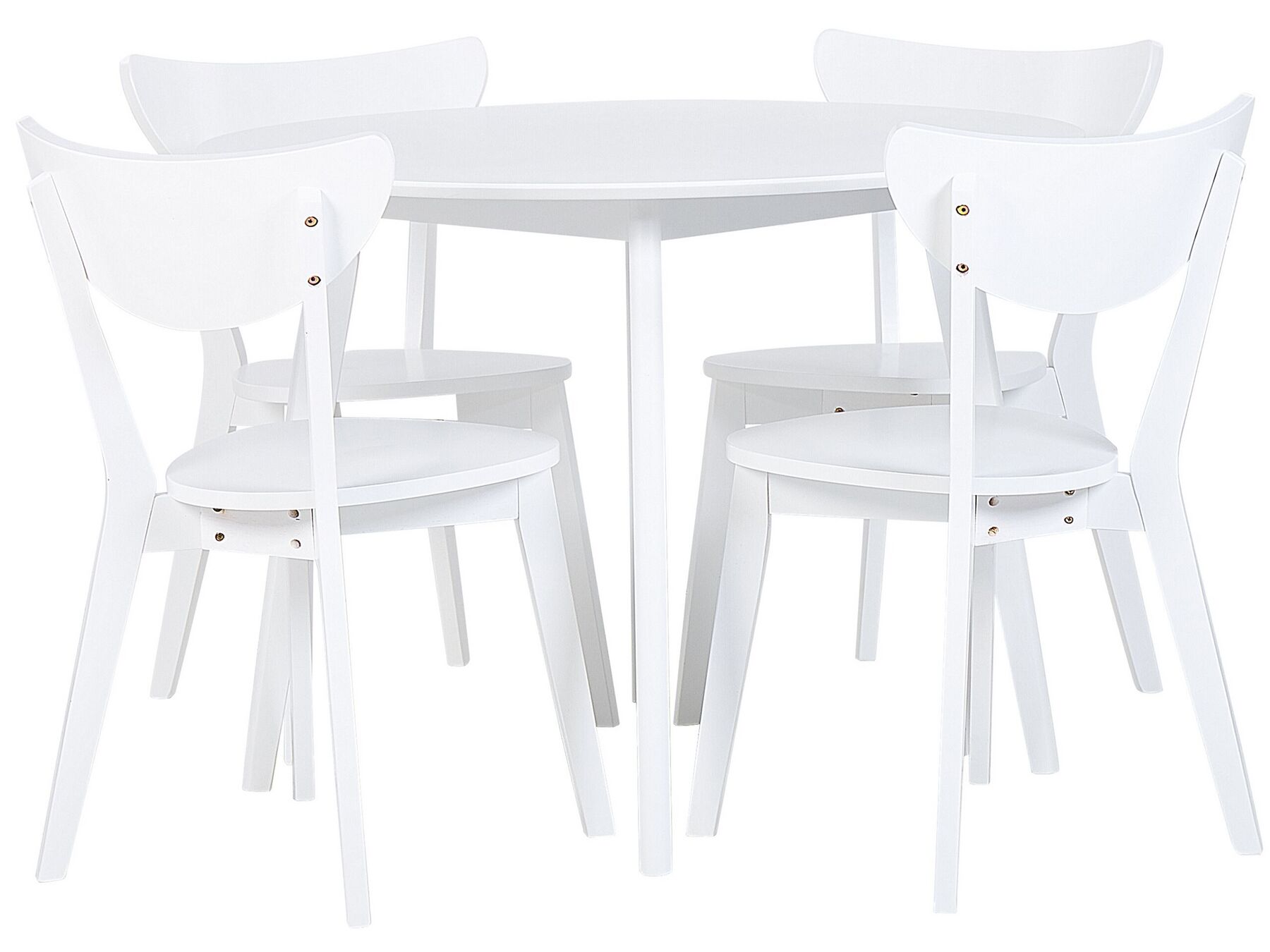 Matgrupp av bord och 4 stolar vit ROXBY_792020