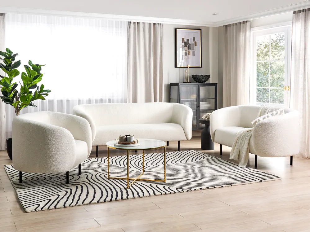 Soffgrupp 6-sits LOEN Bouclé Vit