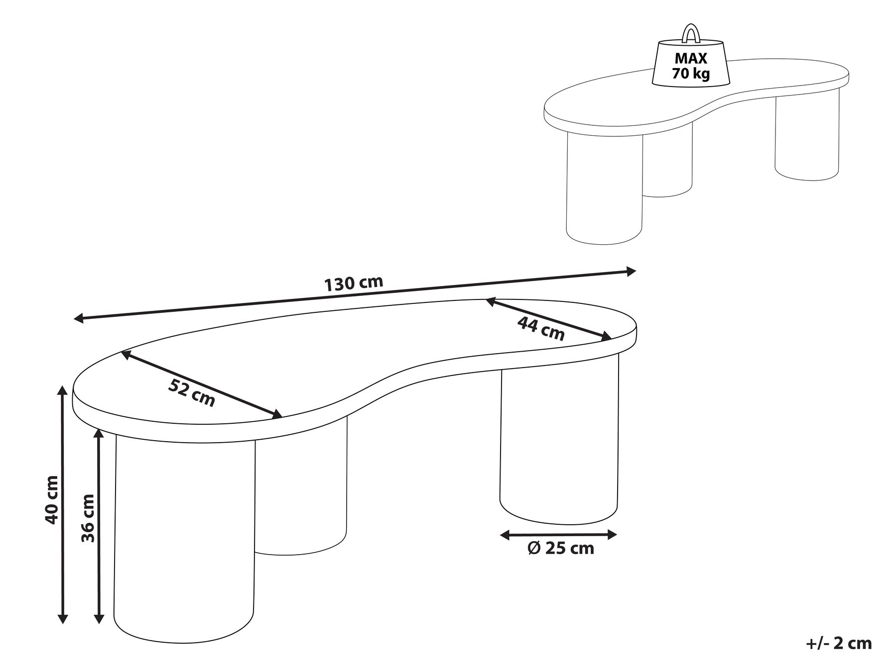 Coffee Table EASTON Dark Brown_986997