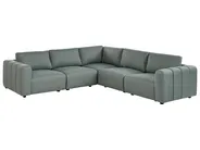Modular Corner Sofa 5 Seater KIVVIK Fabric Green Left Hand_1045743