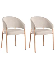 Esszimmerstuhl 2er Set ZANE Stoff Hellbeige_1160986
