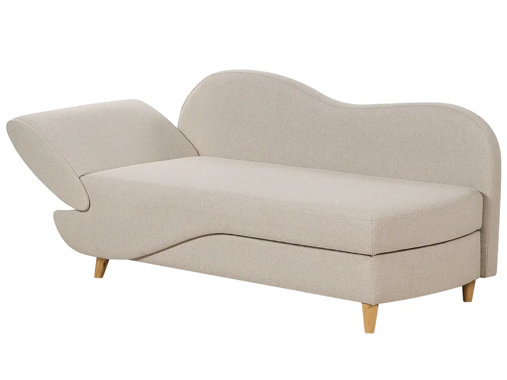 Chaise longue versione sinistra MERI con contenitore Lino sintetico Beige_881250